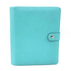 Lux Productivity Turquoise Blue Binder Planner Journal 6-Ring Organizer Snap New